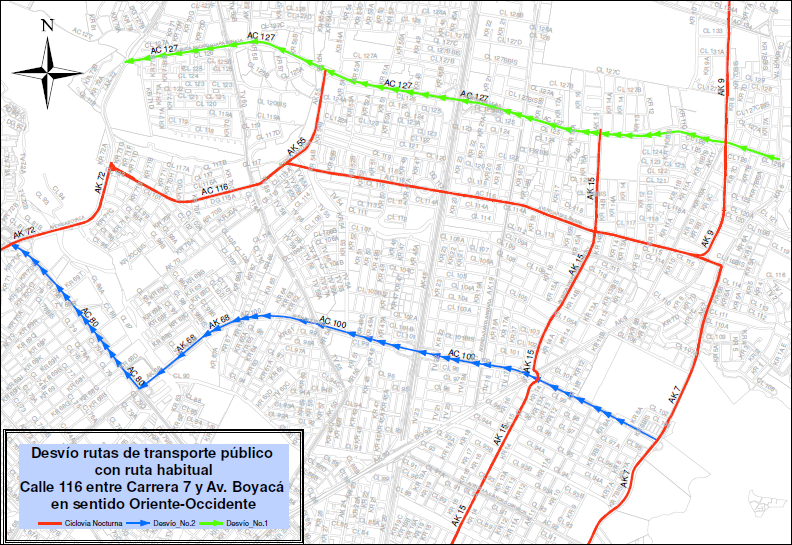 Secretaría Distrital de Movilidad-cierres viales-desvíos-Ciclovía-Nocturna- diciembre de 2016