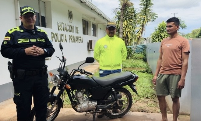 Polic&iacute;a Nacional recuper&oacute; motocicleta hurtada gracias a informaci&oacute;n ciudadana en La Primavera, Vichada