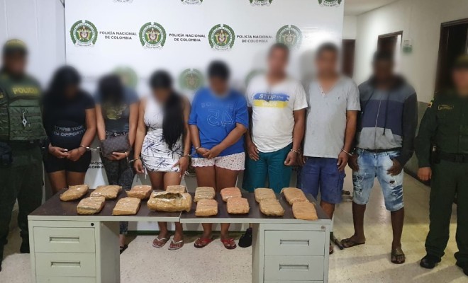 Siete capturados por trafico de estupefaciente