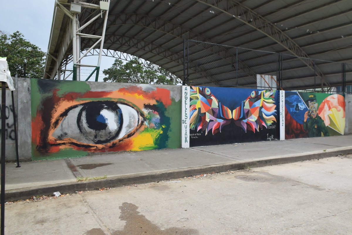 murales realizados en Pitalito  mural_ángeles_de_vida_pactos_de_paz_Policía_Huila_Pitalito
