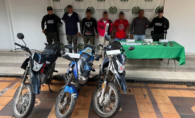 Policía Nacional captura 5 personas en flagrancia