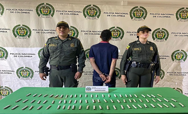La Policía Nacional capturó en flagrancia a un hombre con estupefacientes