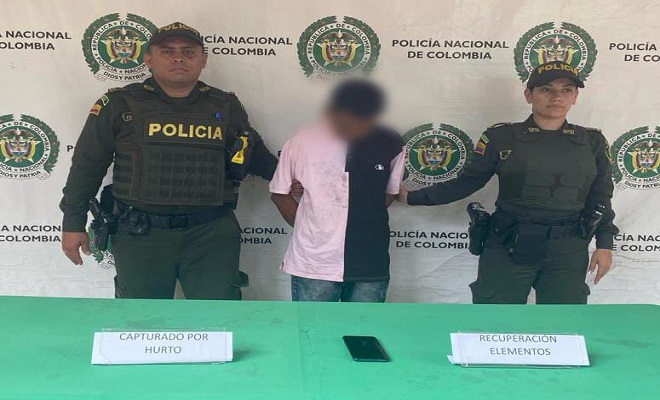 La Policía Nacional en las últimas horas logró la captura en flagrancia de una persona por el delito de hurto
