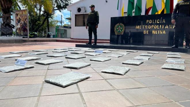 Policía Nacional en Neiva, logra la incautación de 36 libras de Marihuana 
