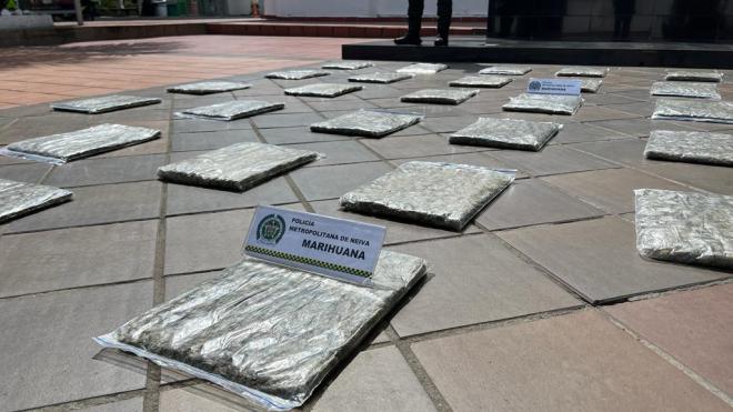 Policía Nacional en Neiva, logra la incautación de 36 libras de Marihuana 