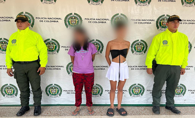 Policía Nacional logra la captura de dos mujeres en la comuna 8 de Neiva