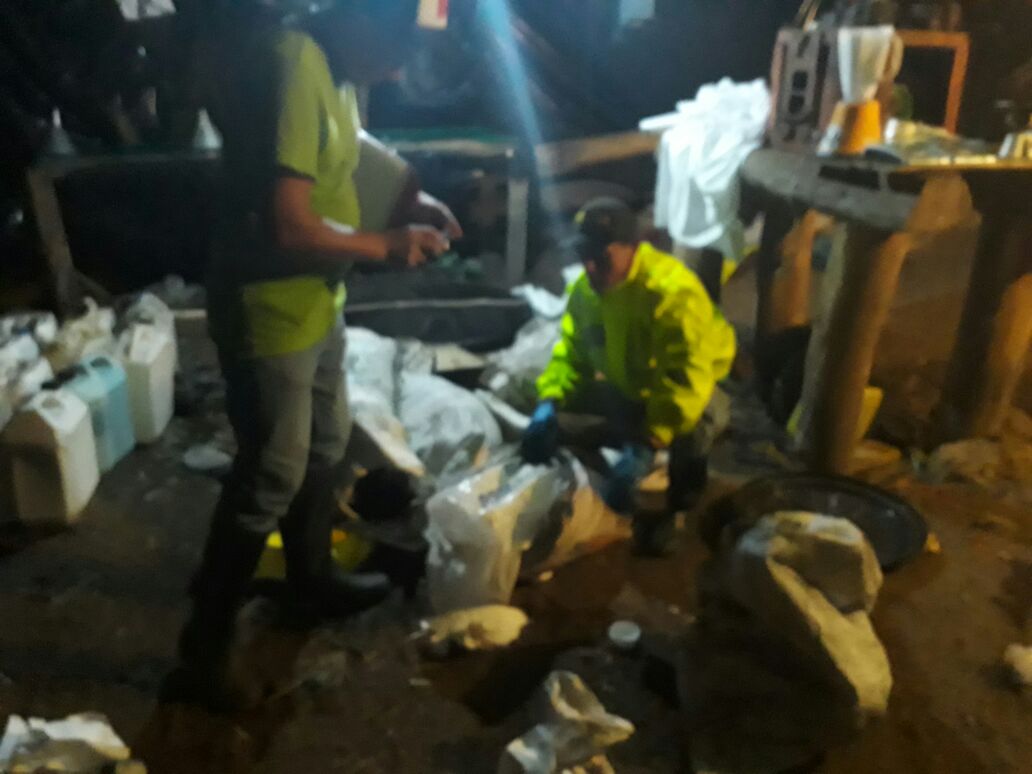 Allanamiento laboratorio en Somondoco -Lucha frontal contra el narcotráfico en Boyacá Allanamiento laboratorio en Somondoco