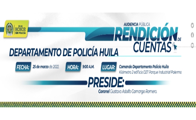 Rendición de cuentas del Departmento de Policía Huila Rendición de cuentas del Departmento de Policía Huila