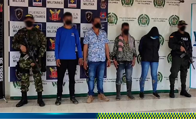 Capturados cuatro presuntos integrantes de las disidencias en el Huila Capturados cuatro presuntos integrantes de las disidencias en el Huila