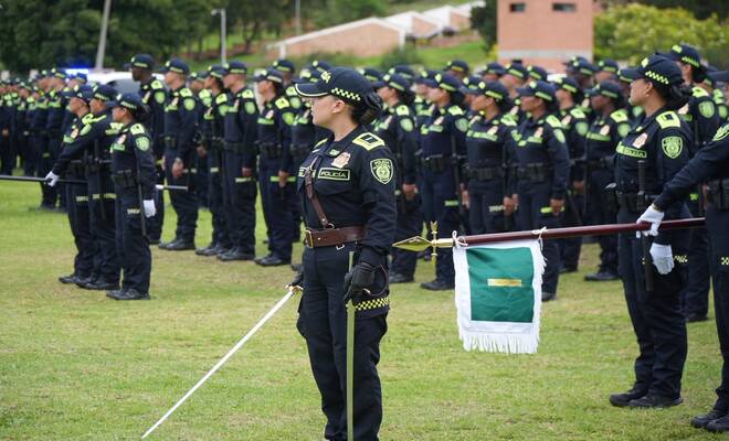 Funcionarios de la Policía Nacional en formación