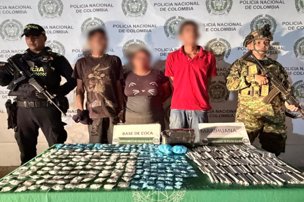 Tres capturados por porte de estupefacientes 
