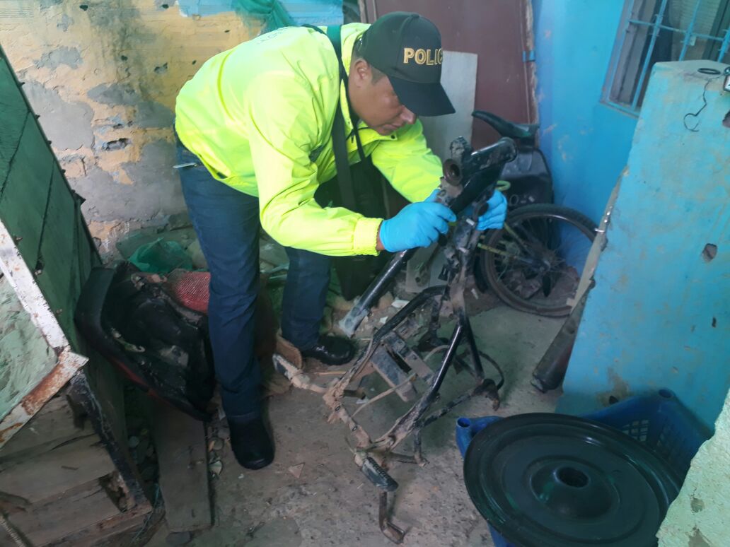 Desmantelado desguazadero de motos en provincia de Márquez Verificación numero de chasis