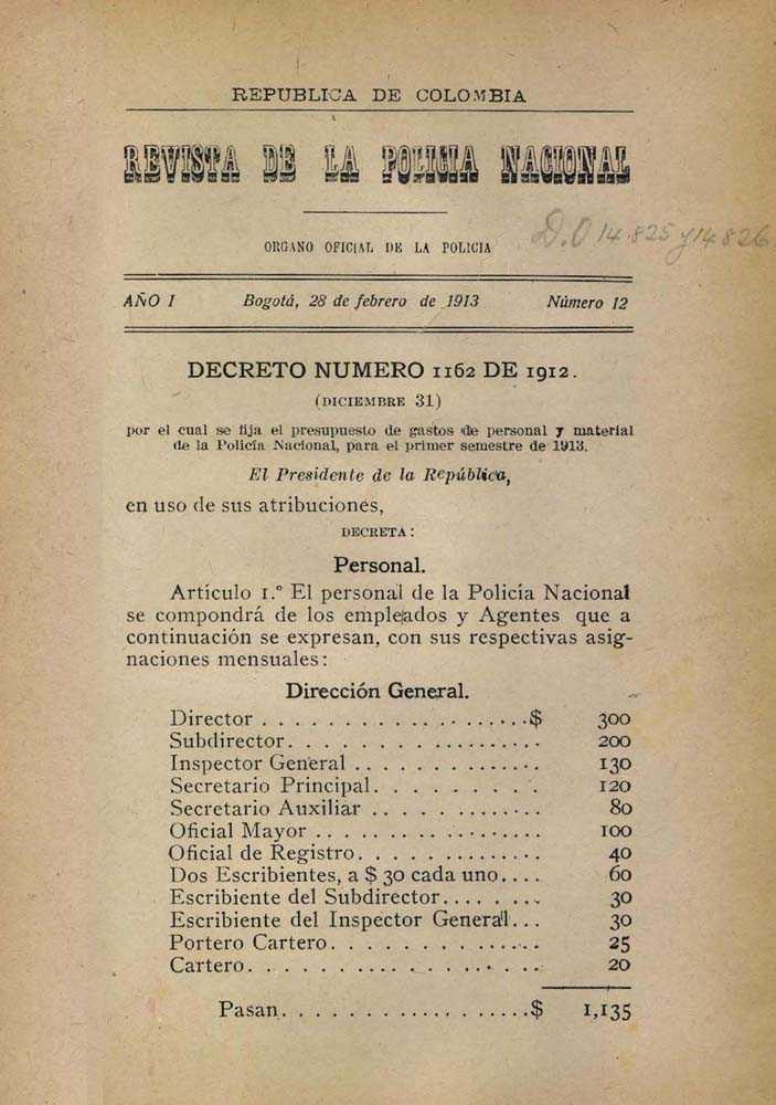 Portada de la Revista de la Polic&iacute;a