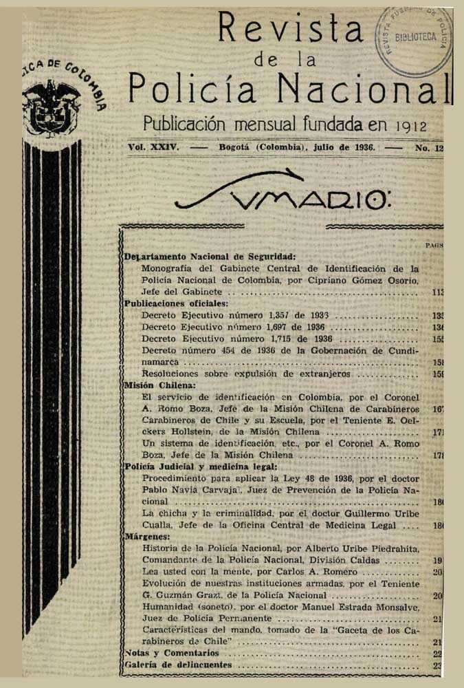 Portada de la Revista de la Polic&iacute;a