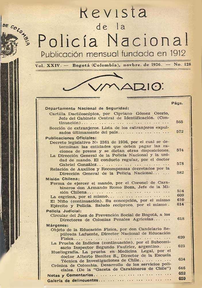 Portada de la Revista de la Polic&iacute;a