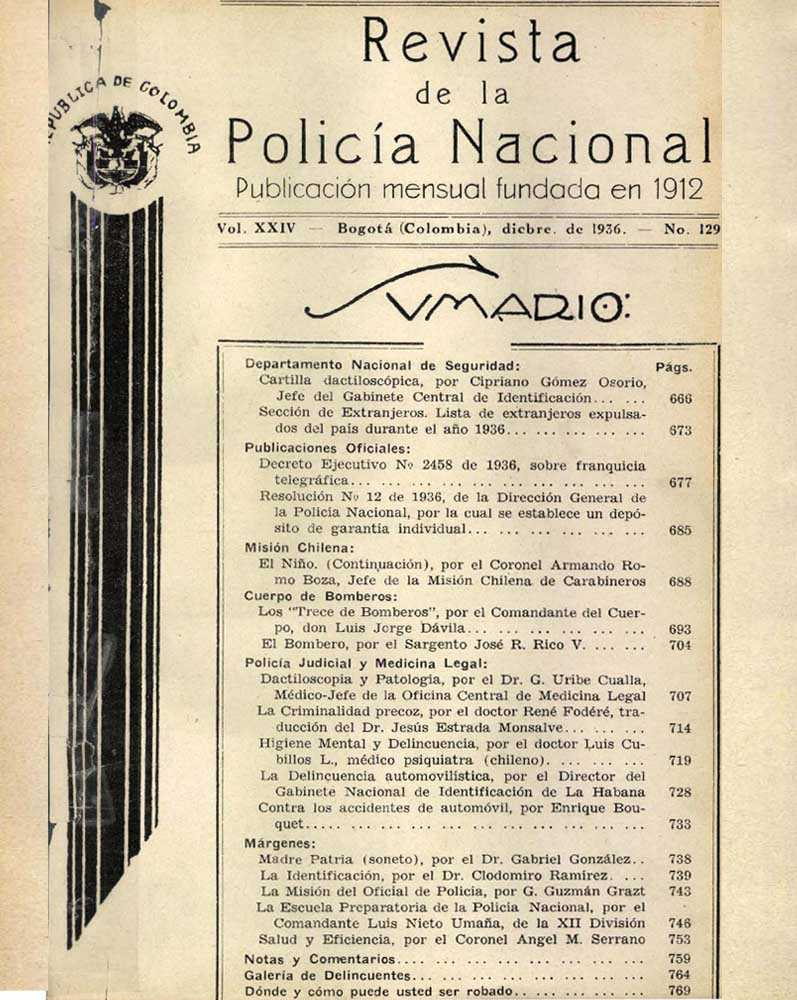 Portada de la Revista de la Polic&iacute;a
