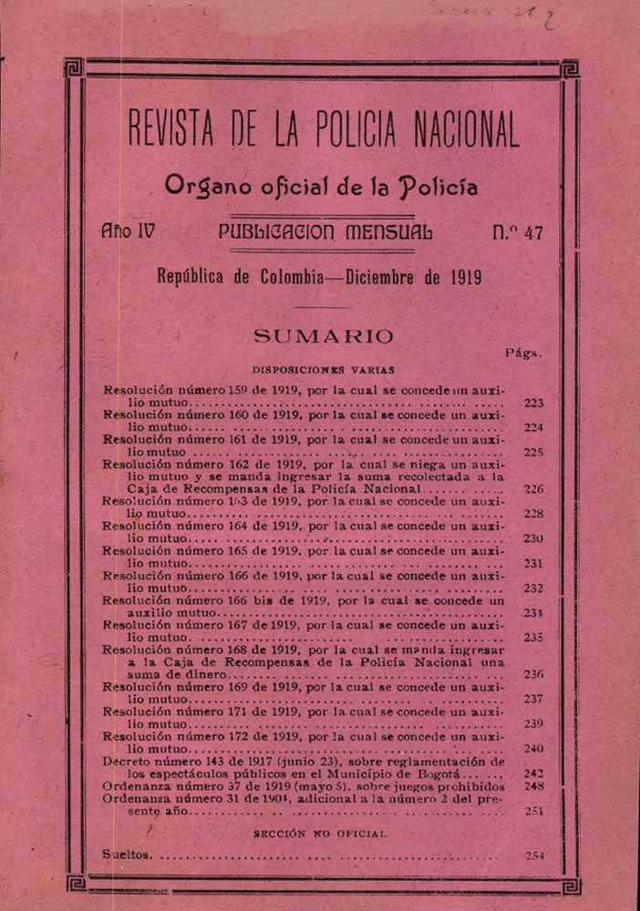 Portada de la Revista de la Polic&iacute;a