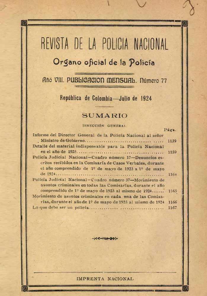 Portada de la Revista de la Polic&iacute;a