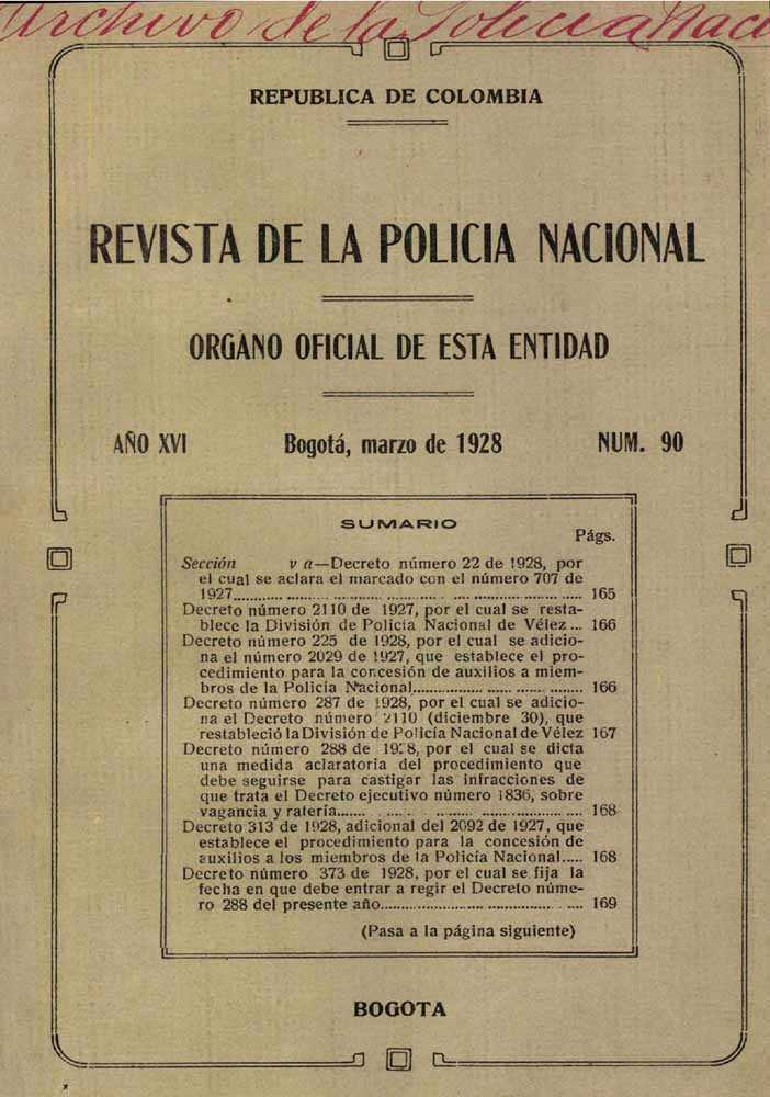 Portada de la Revista de la Polic&iacute;a