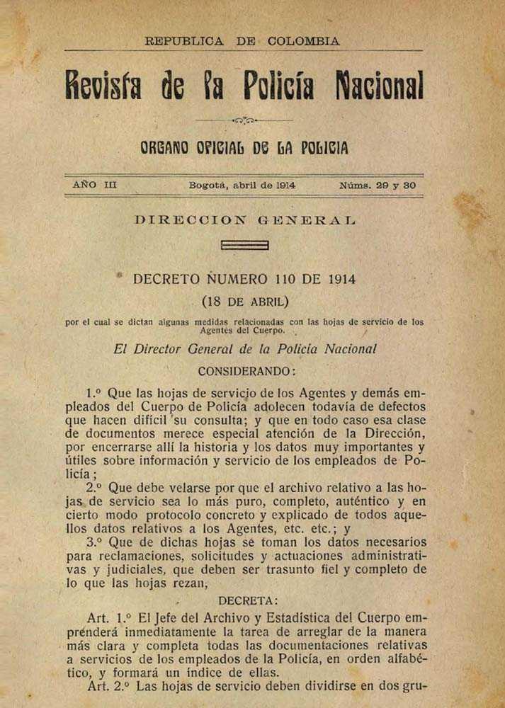 Portada de la Revista de la Polic&iacute;a