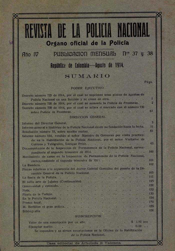 Portada de la Revista de la Polic&iacute;a