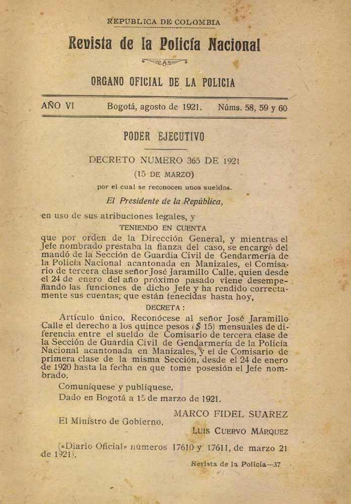 Portada de la Revista de la Polic&iacute;a