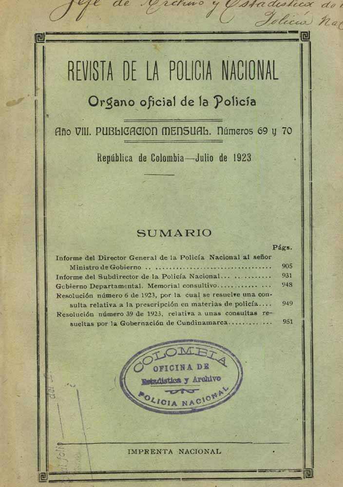 Portada de la Revista de la Polic&iacute;a