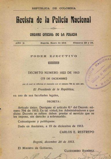 Revista Policía Nacional edición Nro. 23 y 24 Primera época