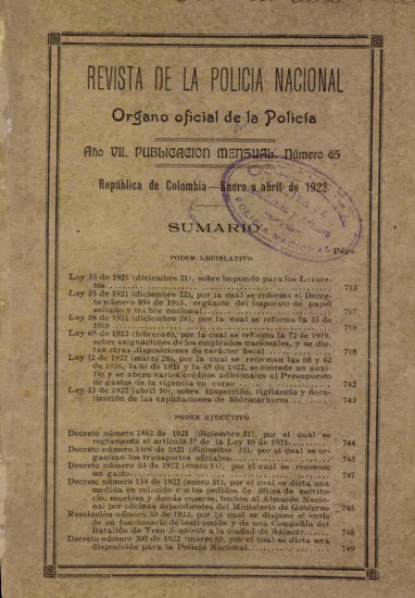 Portada de la Revista de la Policía