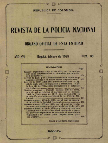 Portada de la Revista de la Policía