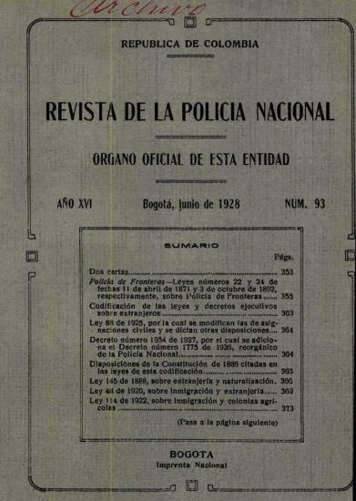 Portada de la Revista de la Policía