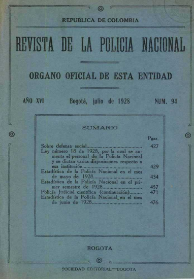 Portada de la Revista de la Policía
