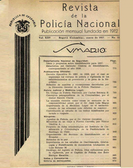 Portada de la Revista de la Policía