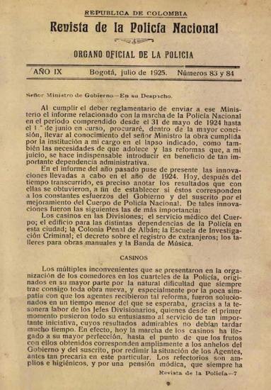 Portada de la Revista de la Policía