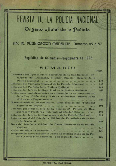 Portada de la Revista de la Policía